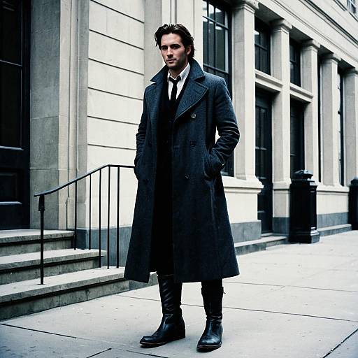 Man in Long Coat and Boots