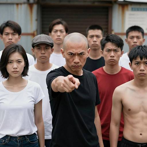 Tense Urban Portrait of Diverse Group