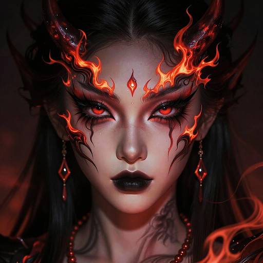 Surreal Demon Eyeliner Design Art