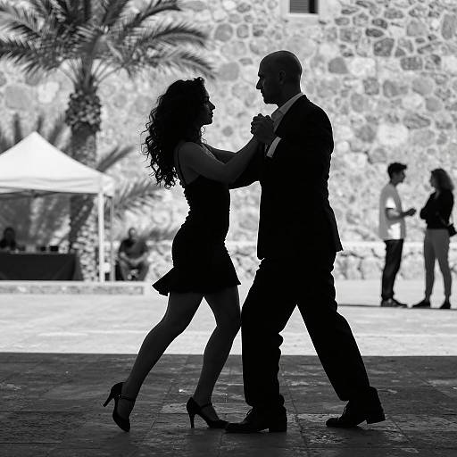 Dramatic Silhouetted Dance in Monochrome