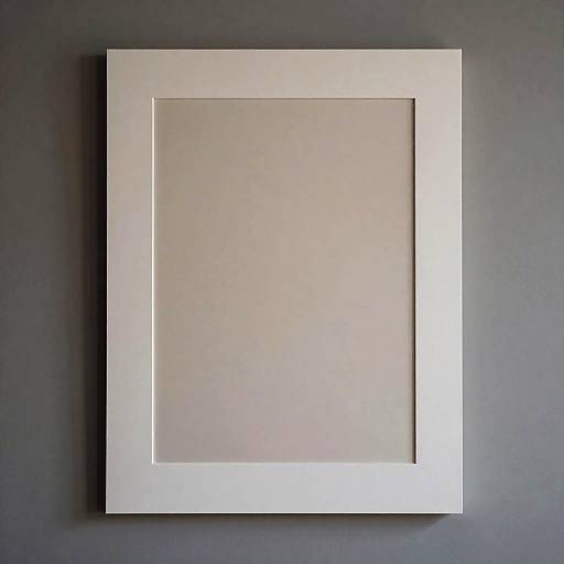 Minimalist Blank White Picture Frame on Gray Wall