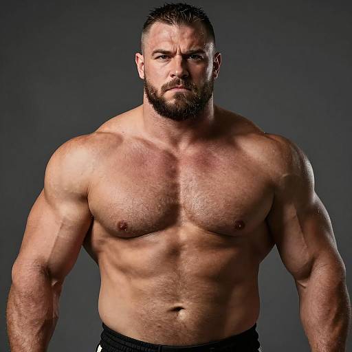 Confident Strongman with Muscular Build
