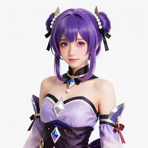 Serene Twin-Tails in Fractured Crystal Dress