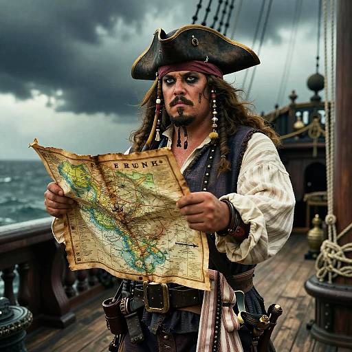 Fat Pirate with Treasure Map