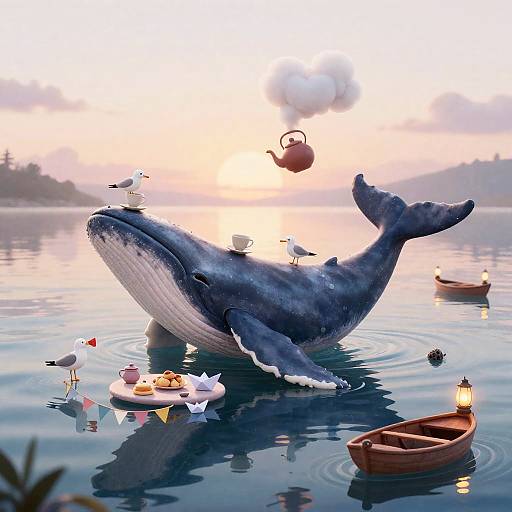 Whimsical Humpback Whale Tea Party