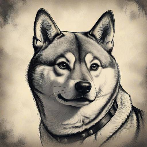 Majestic Shiba Inu Vintage Portrait