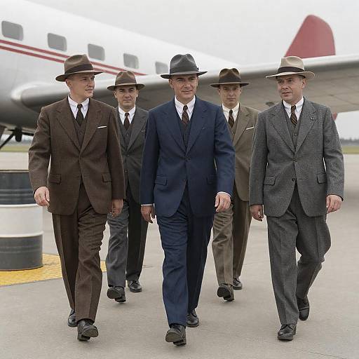 1930s Men by Vintage Airplane
