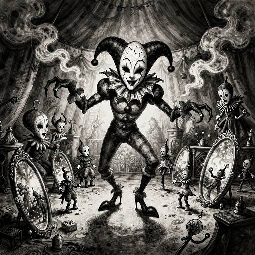 Noir Harlequin in Twisted Carnival