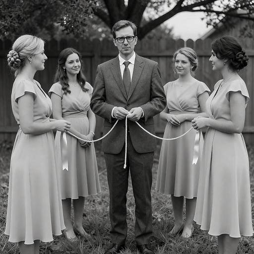 Elegant Outdoor Portrait: Man and Women