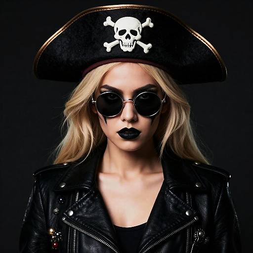 Fierce Blonde Pirate Woman Portrait
