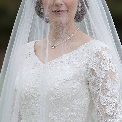 Traditional British Wedding Dress Close-Up