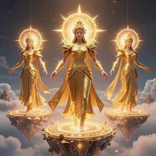 Radiant Deities on Floating Islands