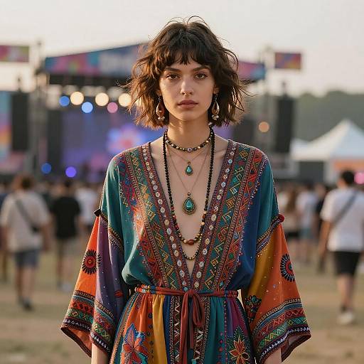 Shag Cut Model at Music Festival