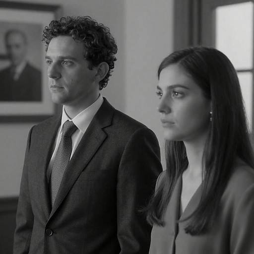 Classic Black-and-White Portrait of Couple