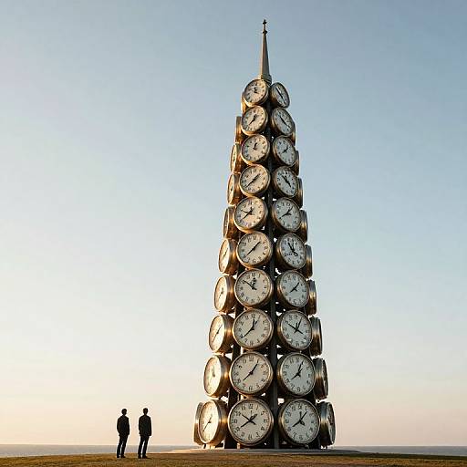 Surreal Tower of Cascading Clocks