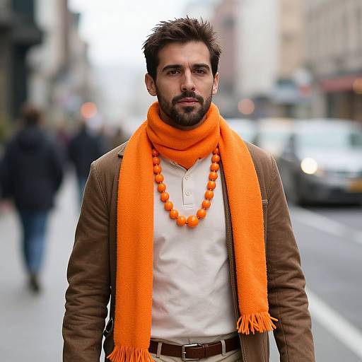 Toga Themed Costume with Orange Scarf