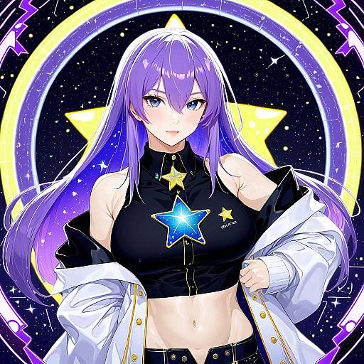 Illustration of Moona hoshinova (1st costume), hololive in the style of Ikuchan kaoru