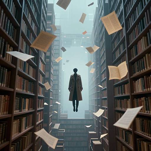 Cyberpunk Surreal Floating Figure