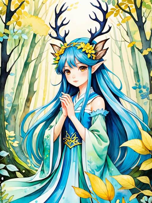 Mystical Forest Spirit in CLAMP Style