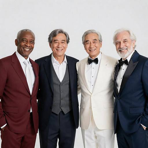 Group of Four Older Men in Formal Suits