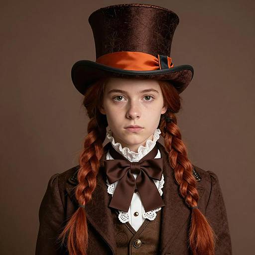 Victorian Young Woman in Mad Hatter Costume