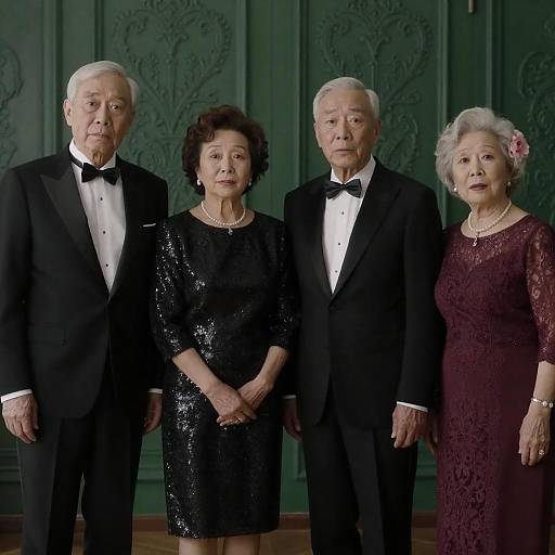 Elderly Group in Formal Attire