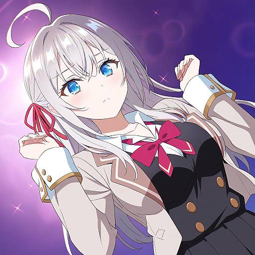 Illustration of Alisa mikhailovna kujou, tokidoki bosotto roshia-go de dereru tonari no alya-san in the style of Ebinku