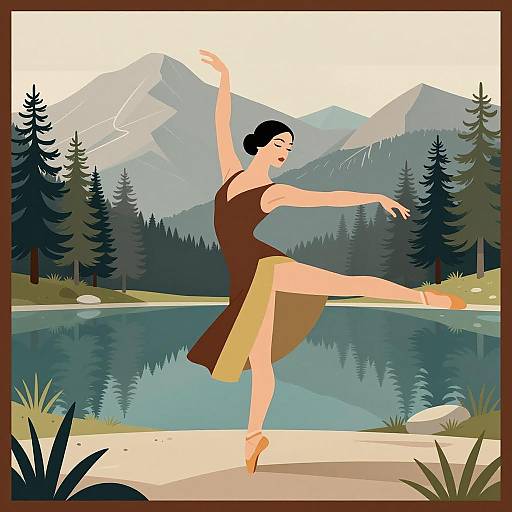 Minimalist Art Deco Bella Danza Illustration