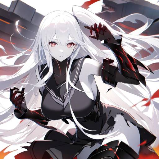 Illustration of Aircraft carrier princess, kantai collection in the style of Hakui ami