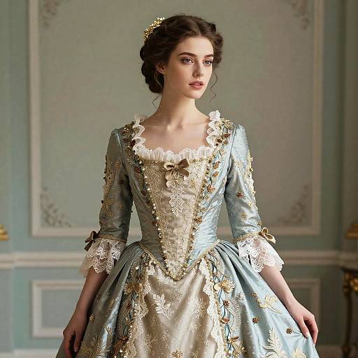 Vintage Lace Portrait in Elegant Gown