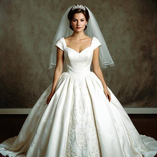 Elegant Vintage Wedding Gown Portrait