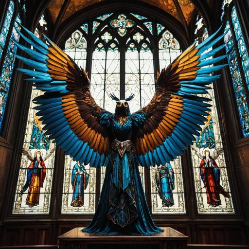 Fantasy Harpy Statue with Spread Wings