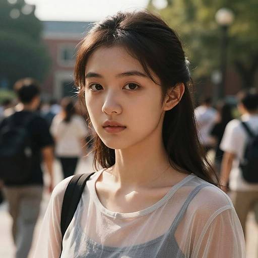 Young Woman on College Campus