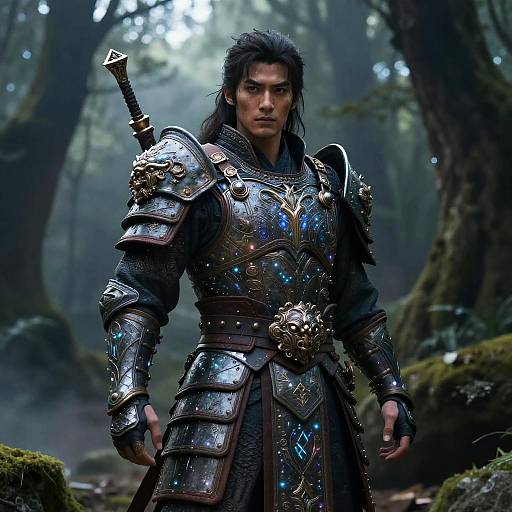 Ancient Warrior with Mystical AI