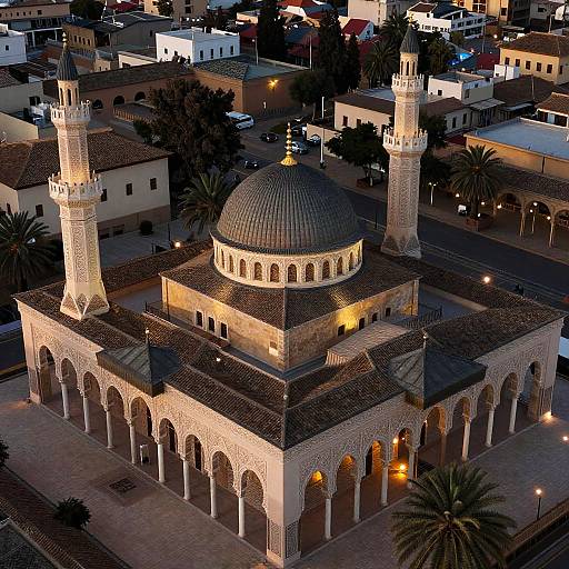 Islamic Andalusian Mosque Aerial View