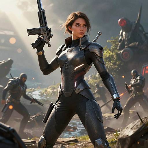 Epic Sci-Fi Superhero Battle Scene