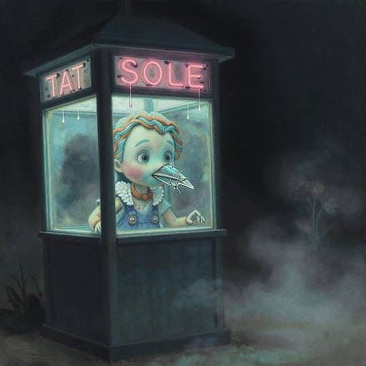 Macabre Nightingale in Neon Glow