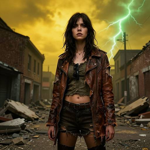 Post-Apocalyptic Girl in Sixties Style