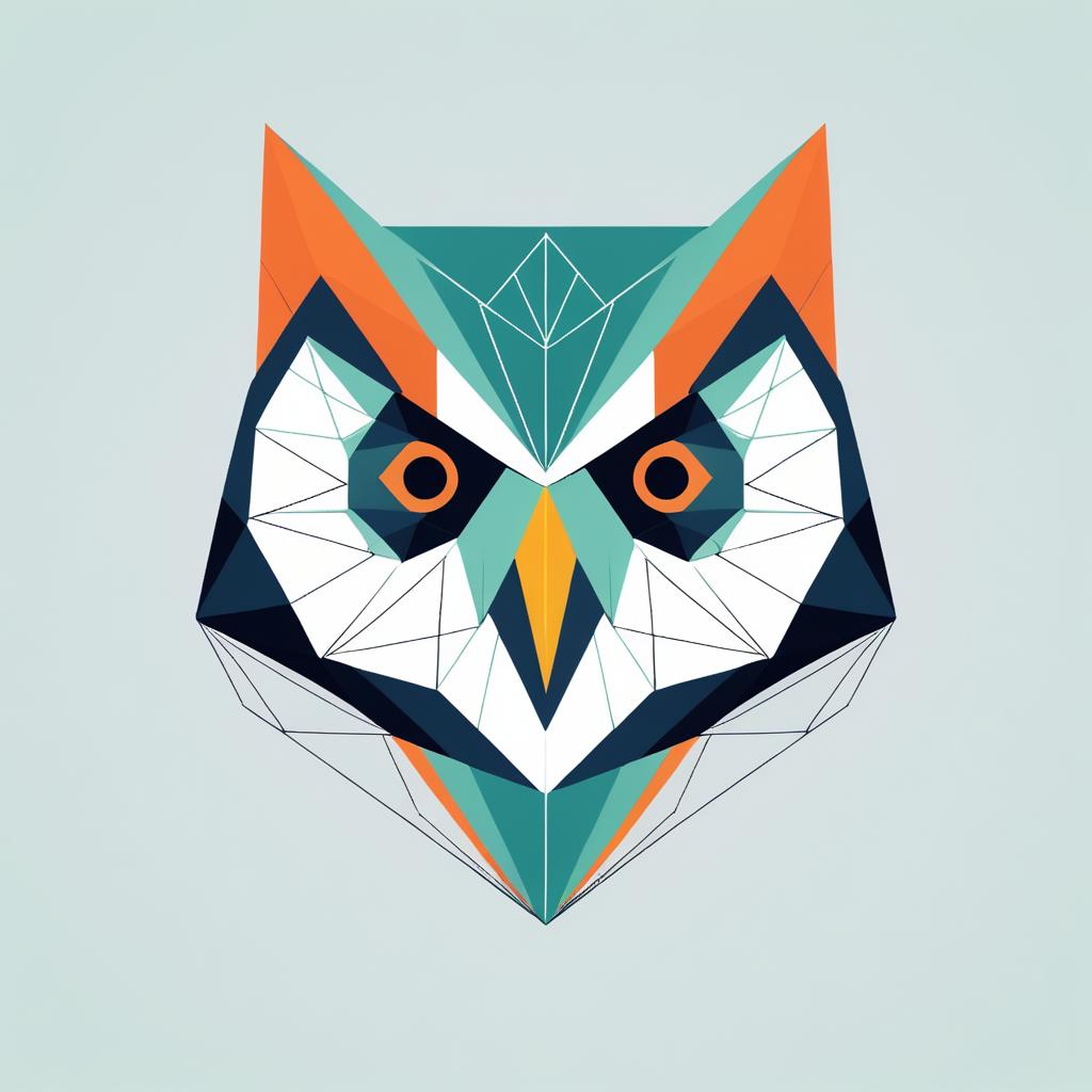 Minimalist Geometric Owl Head Design