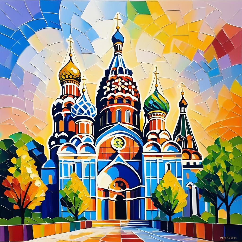 Matisse-Inspired St. Basil's Cathedral Painting