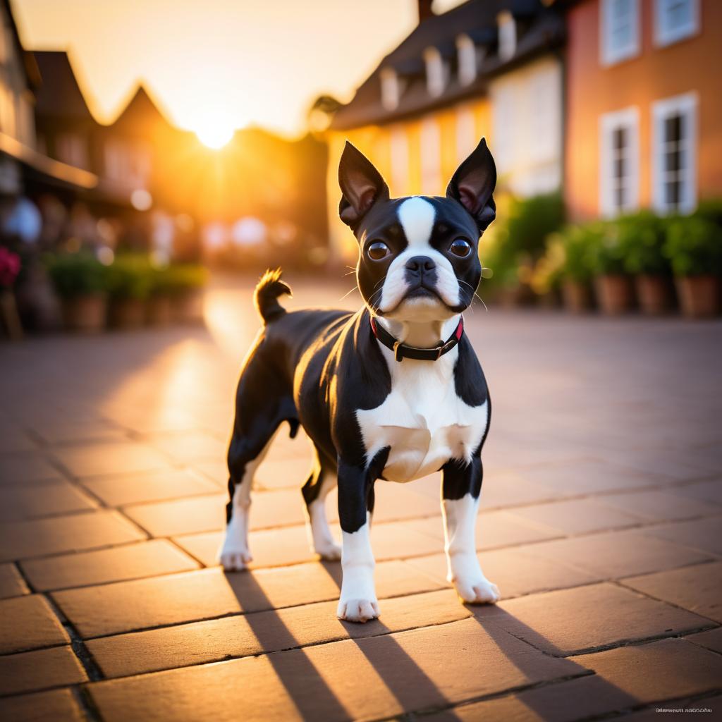 Captivating Boston Terrier at Sunset