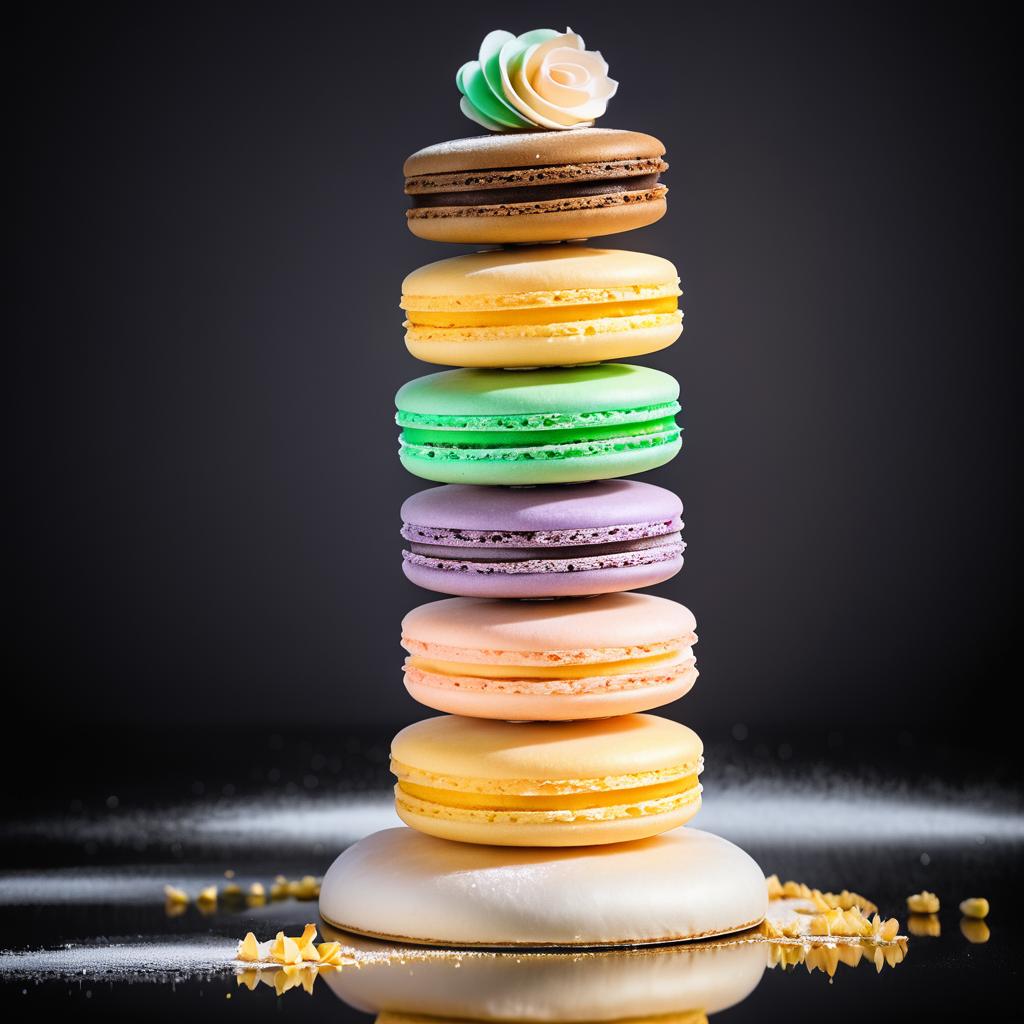 Elegant Macaroon Tower with Icing Details