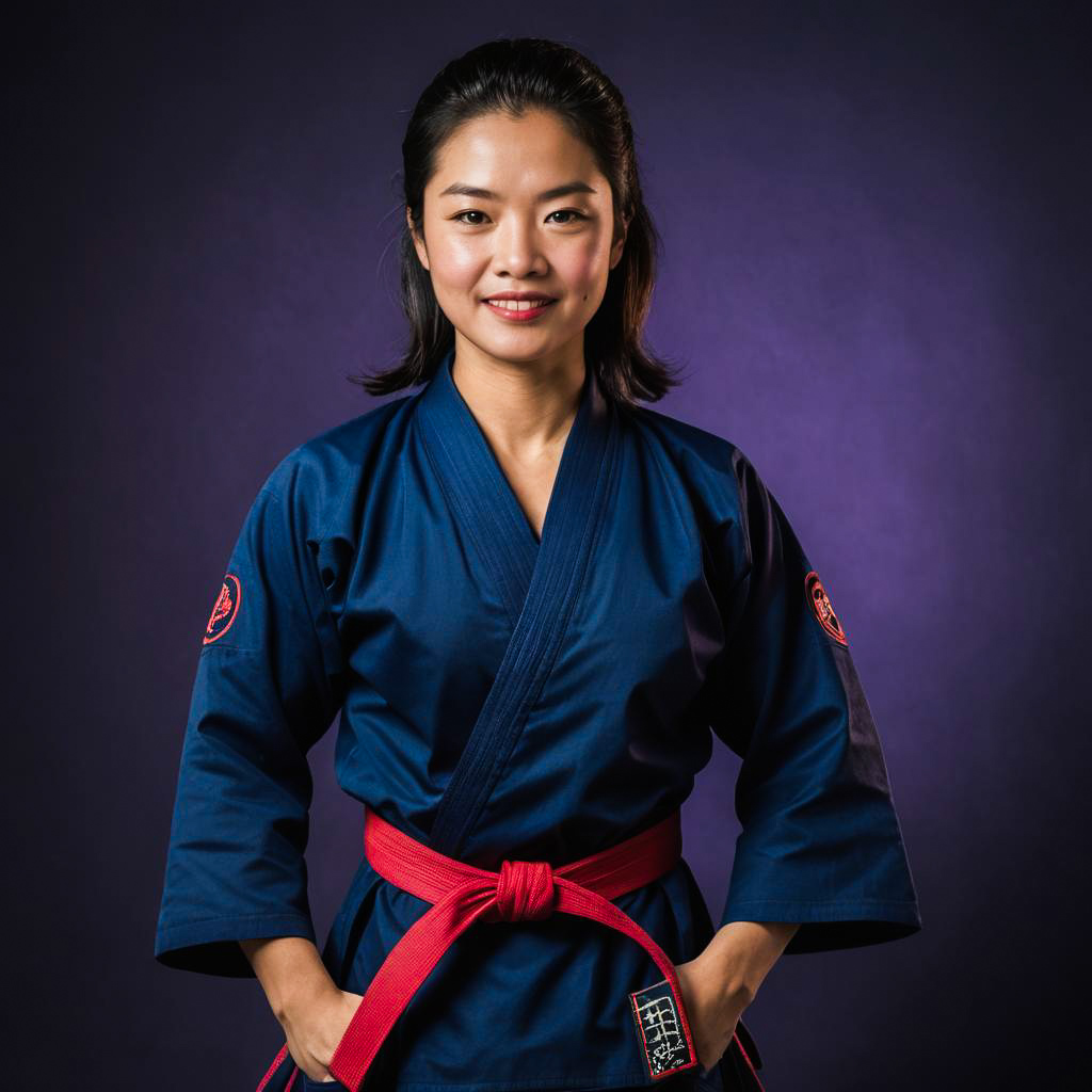 Vibrant Portrait of a Karate Black Belt