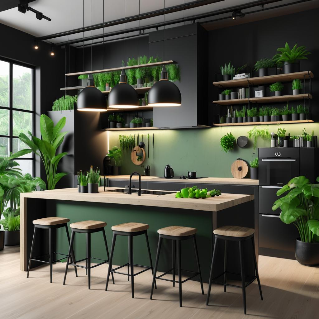 Industrial Living-Dining Space with Ambience