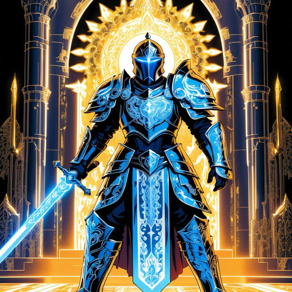 Valiant Paladin in Radiant Temple Art