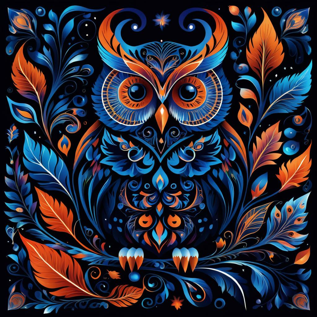 Surreal Owl in Vibrant Nature Aesthetics