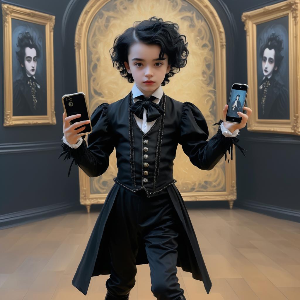 Gothic Boy Dancing with iPhone Art