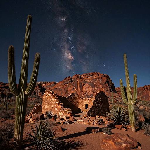 Chaco Desert Starry Night Landscape