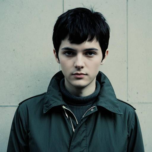 Young Man in Minimalist 1970s Outfit