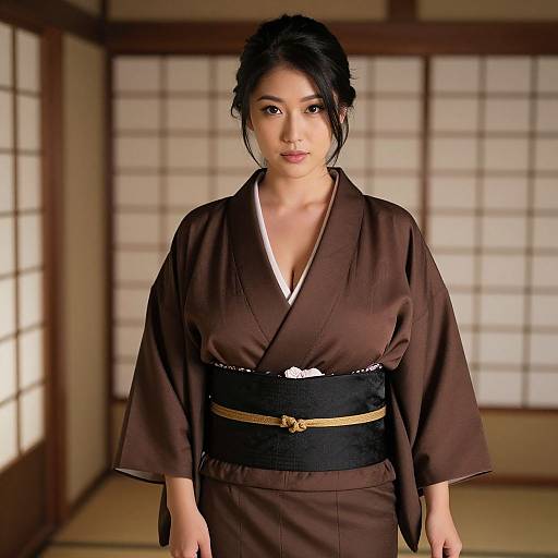 Elegant Woman in Traditional Kimono